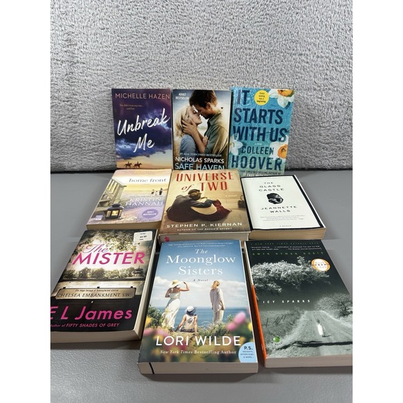 Other - Romance Realistic Fiction Book Bundle Lot 9 Coho Nicholas Sparks Kriten‎ Hannah
